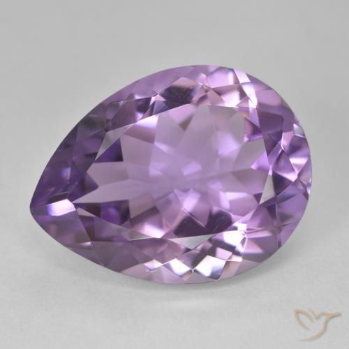 17.69ct 자연스러운 보라색 보라색 자수정, 배 모양, VVS-VS