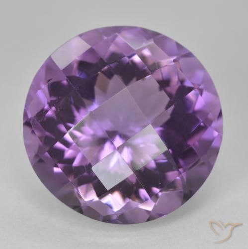 19.88ct 자연스러운 미디엄 바이올렛 자수정, 둥근, VVS-VS