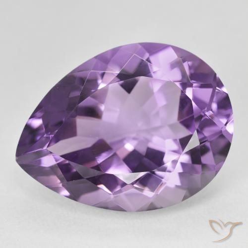 18.17ct 자연스러운 Medium Light Purplish-Violet 자수정, 배 모양, VVS