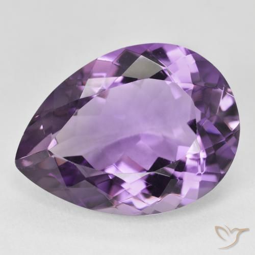 17.29ct 자연스러운 Medium Light Purplish-Violet 자수정, 배 모양, VVS