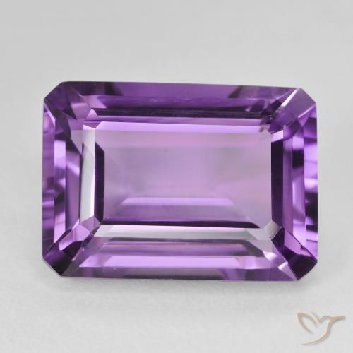 15.55ct 자연스러운 보라색 보라색 자수정, 에메랄드 컷, VVS-VS