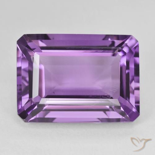 15.66ct 자연스러운 미디엄 퍼플리쉬 바이올렛 자수정, 에메랄드 컷, VS