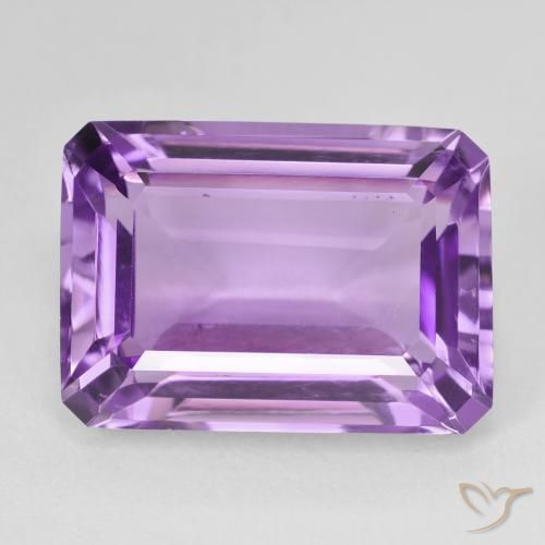 15.67ct 자연스러운 보라색 보라색 자수정, 에메랄드 컷, VS
