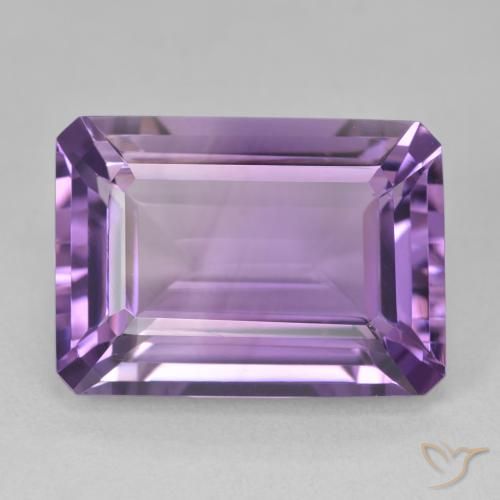15.60ct 자연스러운 미디엄 퍼플리쉬 바이올렛 자수정, 에메랄드 컷, VVS