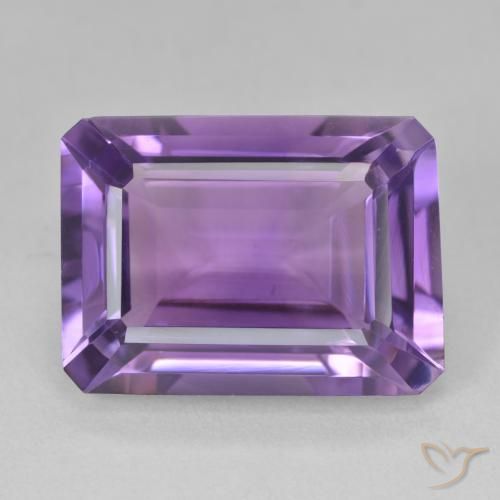 14.14ct 자연스러운 미디엄 바이올렛 자수정, 에메랄드 컷, VVS