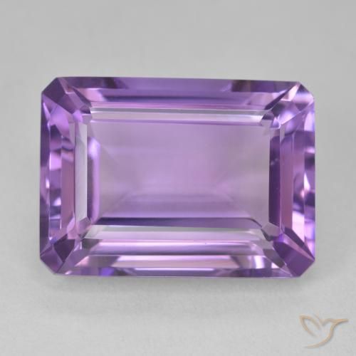 15.91ct 자연스러운 미디엄 바이올렛 자수정, 에메랄드 컷, VVS
