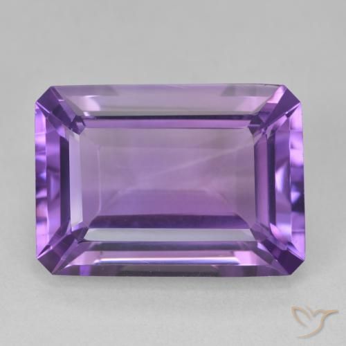 15.03ct 자연스러운 딥 퍼플리쉬 바이올렛 자수정, 에메랄드 컷, VVS-VS