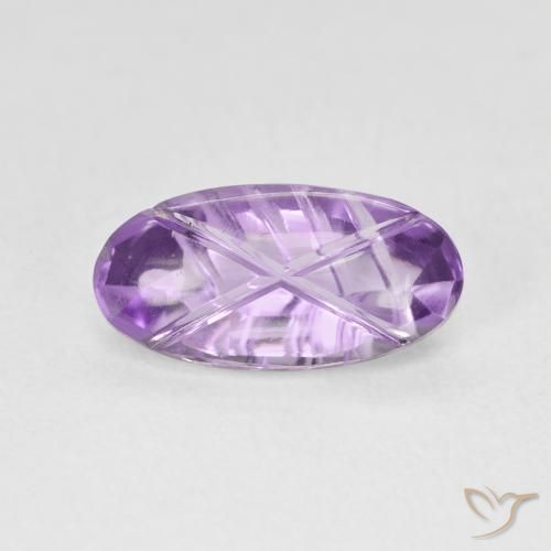 2.03ct 자연스러운 미디엄 바이올렛 핑크 자수정, 타원형, 투명한
