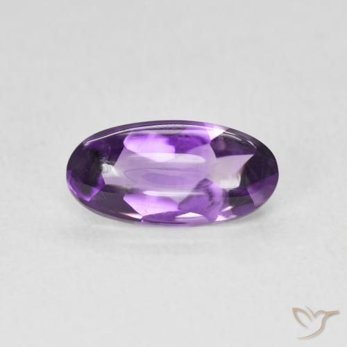 1.27ct 자연스러운 미디엄 바이올렛 자수정, 타원형, 투명한