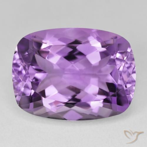 19.24ct 자연스러운 라이트 미디엄 바이올렛 자수정, 방석, VVS-VS