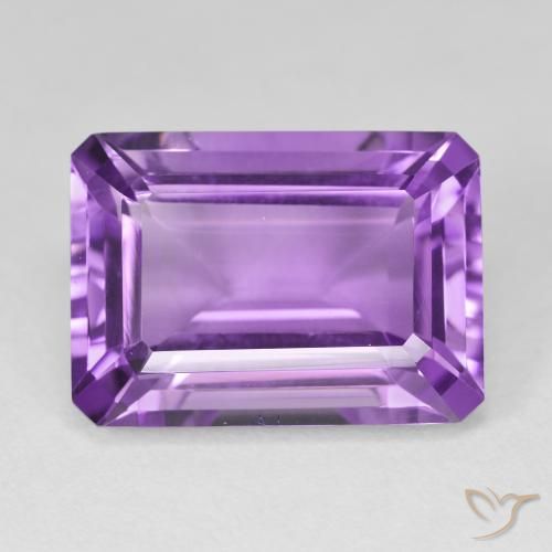 15.32ct 자연스러운 비비드 바이올렛 자수정, 에메랄드 컷, VVS-VS