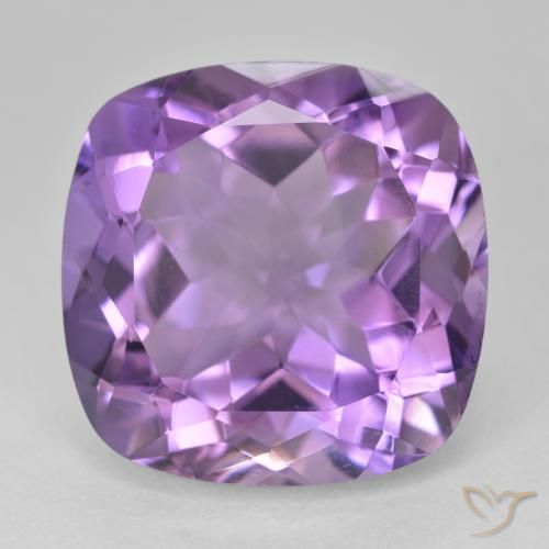 21.91ct 자연스러운 분홍빛이 도는 보라색 자수정, 방석, VVS