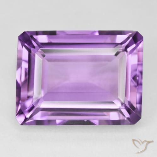 22.23ct 자연스러운 분홍빛이 도는 보라색 자수정, 에메랄드 컷, VVS