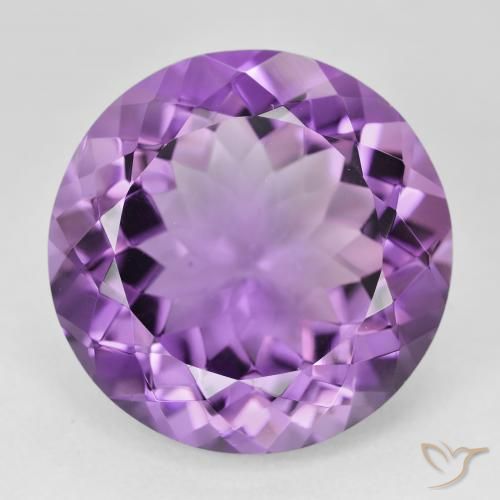 23.25ct 자연스러운 분홍빛이 도는 보라색 자수정, 둥근, VVS