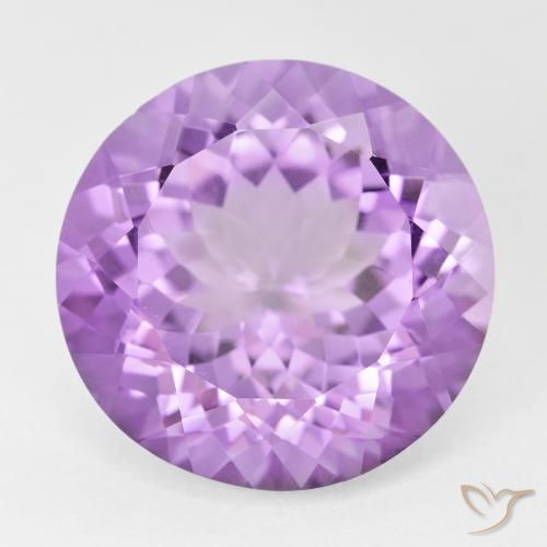 12.28ct 자연스러운 미디엄 핑크 바이올렛 자수정, 둥근, VVS