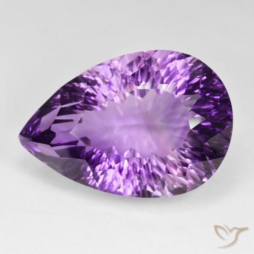 79.45ct 자연스러운 미디엄 퍼플리쉬 바이올렛 자수정, 배 모양, VVS