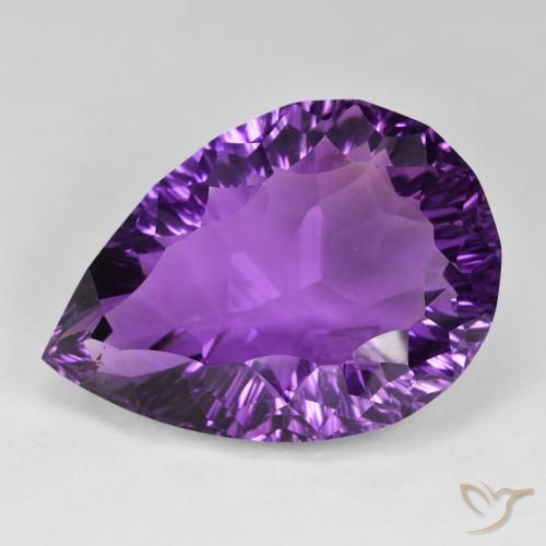 59.23ct 자연스러운 핑크 바이올렛 자수정, 배 모양, VVS