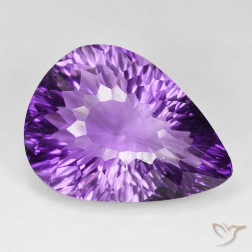 66.10ct 자연스러운 미디엄 바이올렛 자수정, 배 모양, VVS-VS