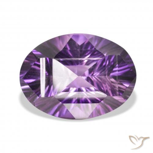 34.82ct 자연스러운 미디엄 바이올렛 핑크 자수정, 타원형, VVS