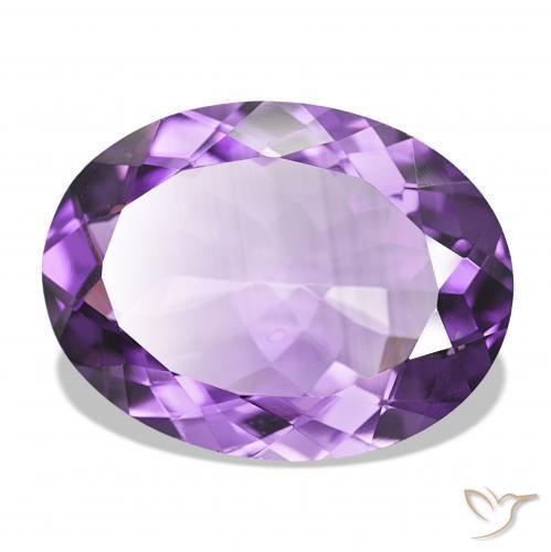 14.63캐럿 천연 미디엄 바이올렛 자수정, 타원형, IF