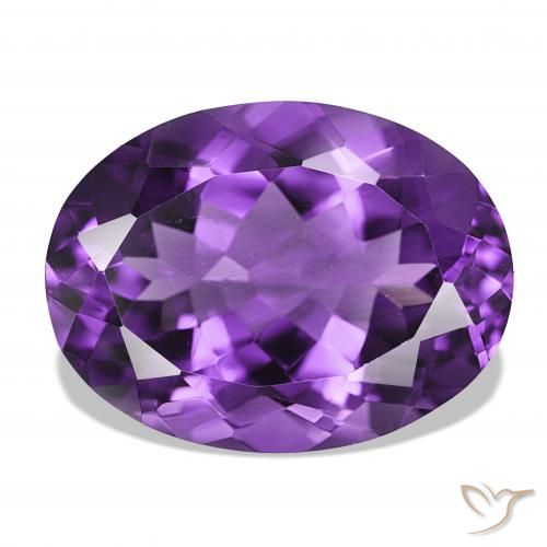 17.08ct Medium Dark-Violet 자수정, 타원형, IF
