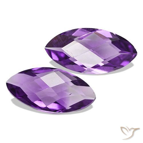 0.95캐럿 천연 Medium Dark-Violet 아메시스트 보석, 마퀴즈, 8.2×4.1 mm, VVS-VS