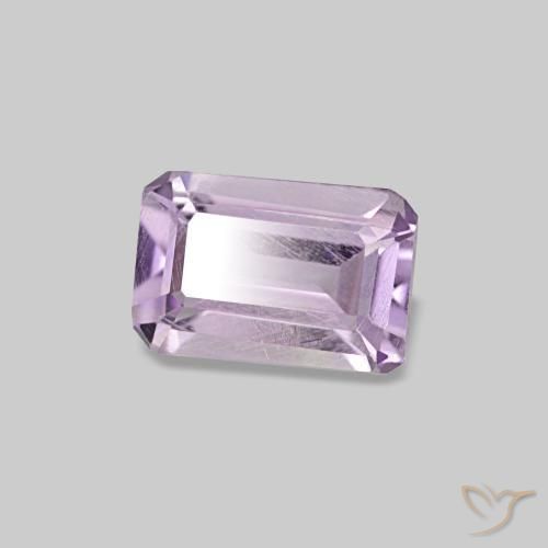 0.49캐럿 천연 연한 핑크빛 바이올렛 아메시스트, 에메랄드 컷, 6.1×4 mm, VS