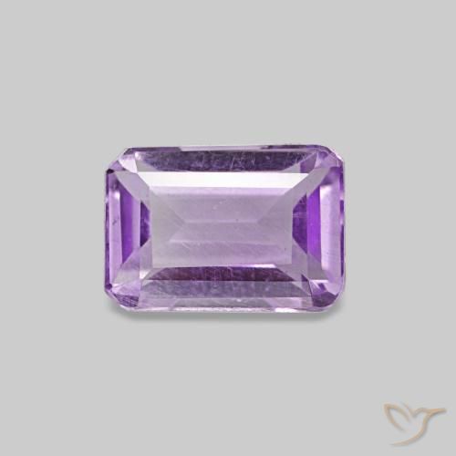 0.55캐럿 천연 미디엄 바이올렛 아메시스트, 에메랄드 컷, 6×4.2 mm, VS