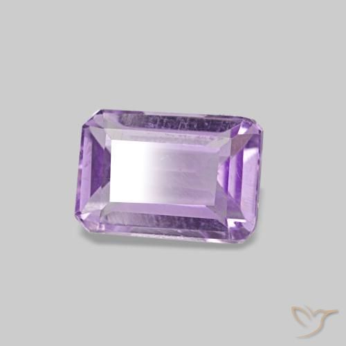 0.55캐럿 천연 미디엄 바이올렛 아메시스트, 에메랄드 컷, 6×4.2 mm, VS