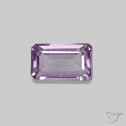 0.31캐럿 천연 보랏빛 바이올렛 아메시스트, 에메랄드 컷, 5.1×3.1 mm, VS