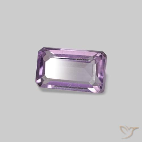 0.31캐럿 천연 보랏빛 바이올렛 아메시스트, 에메랄드 컷, 5.1×3.1 mm, VS