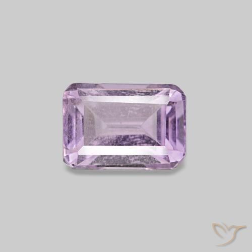 0.57캐럿 천연 미디엄 바이올렛 아메시스트, 에메랄드 컷, 5.9×4.1 mm, VS