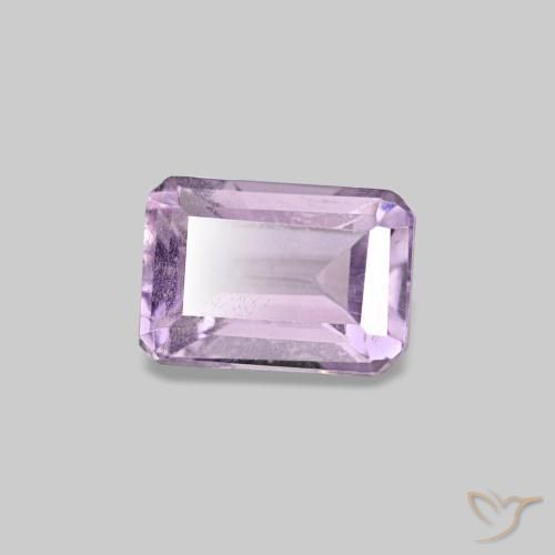 0.57캐럿 천연 미디엄 바이올렛 아메시스트, 에메랄드 컷, 5.9×4.1 mm, VS