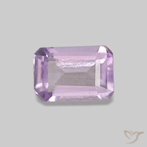 0.52캐럿 천연 미디엄 바이올렛 아메시스트, 에메랄드 컷, 6.2×4.1 mm, VS