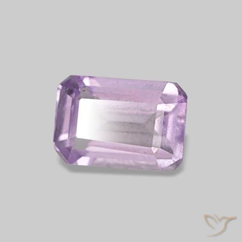 0.52캐럿 천연 미디엄 바이올렛 아메시스트, 에메랄드 컷, 6.2×4.1 mm, VS