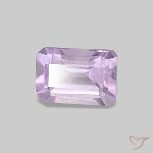 0.51캐럿 천연 연한 핑크빛 바이올렛 아메시스트, 에메랄드 컷, 6×4.1 mm, VS