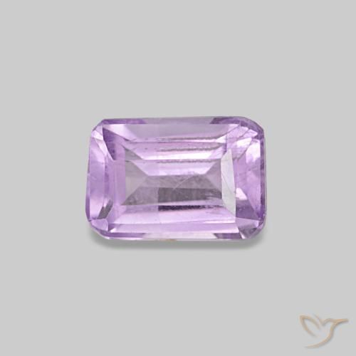 0.50캐럿 천연 연한 핑크빛 바이올렛 아메시스트, 에메랄드 컷, 5.7×3.9 mm, VS