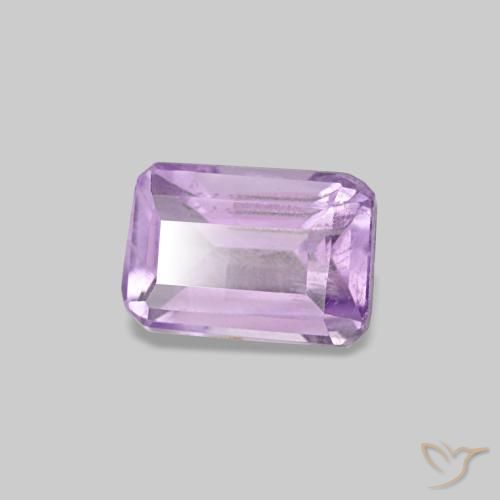 0.50캐럿 천연 연한 핑크빛 바이올렛 아메시스트, 에메랄드 컷, 5.7×3.9 mm, VS