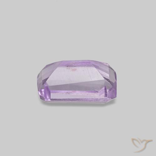 0.50캐럿 천연 연한 핑크빛 바이올렛 아메시스트, 에메랄드 컷, 5.7×3.9 mm, VS