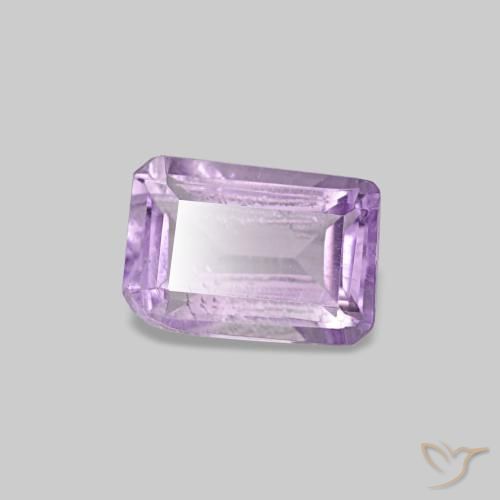 0.49캐럿 천연 난초 아메시스트, 에메랄드 컷, 5.8×4 mm, VS-SI