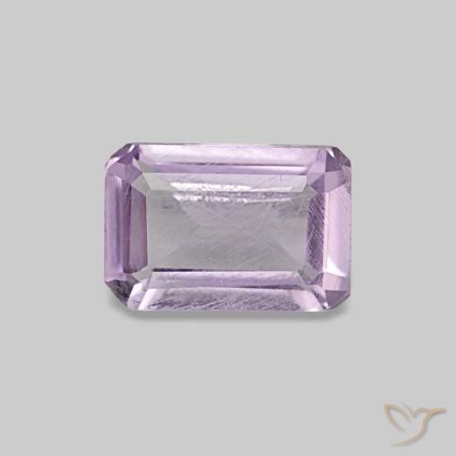 0.48캐럿 천연 난초 아메시스트, 에메랄드 컷, 6.1×4.1 mm, VS-SI