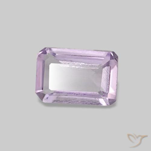0.48캐럿 천연 난초 아메시스트, 에메랄드 컷, 6.1×4.1 mm, VS-SI