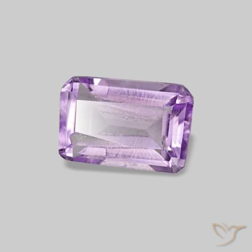 0.44캐럿 천연 난초 아메시스트, 에메랄드 컷, 5.8×3.8 mm, SI