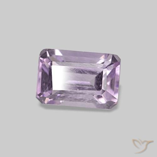 0.60캐럿 천연 Medium Light-Violet 아메시스트, 에메랄드 컷, 6×4 mm, VS