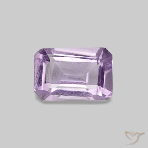 0.49캐럿 천연 Medium Light-Violet 아메시스트, 에메랄드 컷, 6×4.1 mm, VS