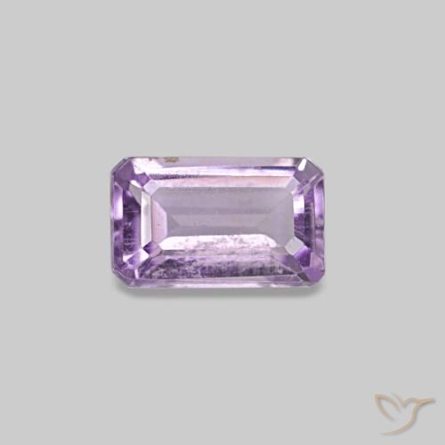 0.30캐럿 천연 미디엄 바이올렛 핑크 아메시스트, 에메랄드 컷, 5.1×3.2 mm, VS