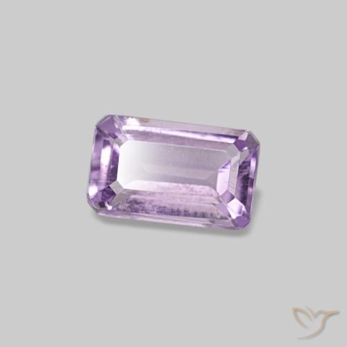 0.30캐럿 천연 미디엄 바이올렛 핑크 아메시스트, 에메랄드 컷, 5.1×3.2 mm, VS