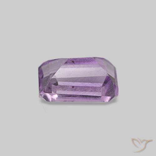 0.66캐럿 천연 Light Grayish Pink-Violet 아메시스트, 에메랄드 컷, 6.1×4.1 mm, VS-SI