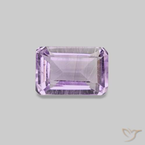 0.63캐럿 천연 난초 아메시스트, 에메랄드 컷, 6×4 mm, VS-SI