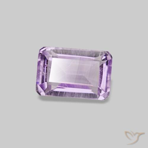 0.63캐럿 천연 난초 아메시스트, 에메랄드 컷, 6×4 mm, VS-SI